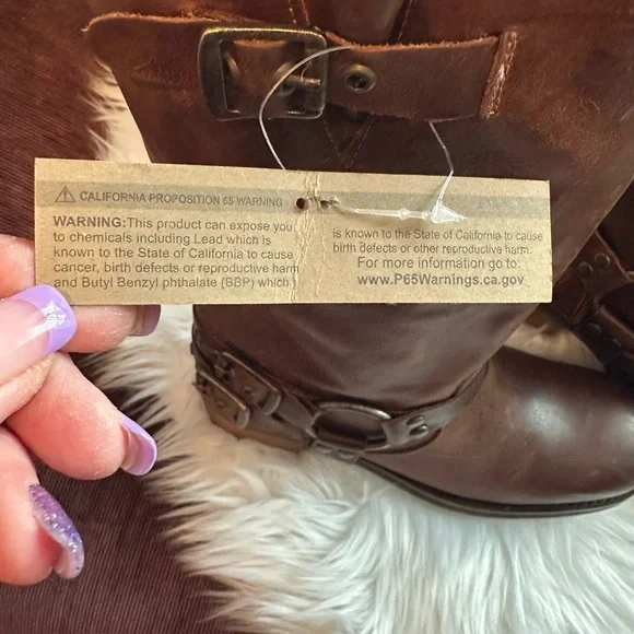 NWTS Dingo Brown Leather Buckle Heeled Harlee Motorcycle Boots Sz 9 - Picture 7 of 14